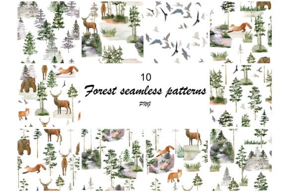 10 Forest Seamless Patterns