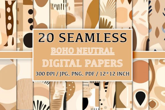 20 Seamless Neutral Colors Boho Patterns: A Versatile Resource for Creative Projects