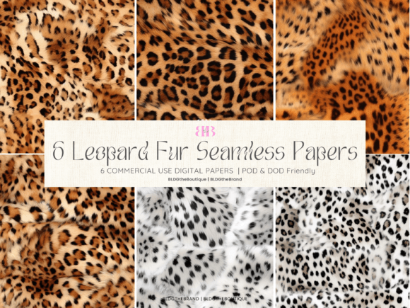 3D Leopard Print Fur Seamless Patterns