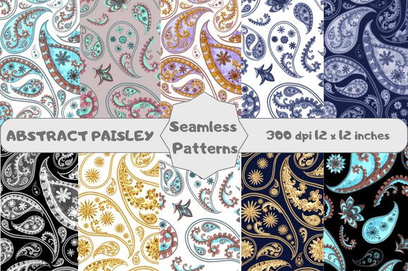 Abstract Paisley Seamless Patterns: A Creative Resource for Designers and Crafters