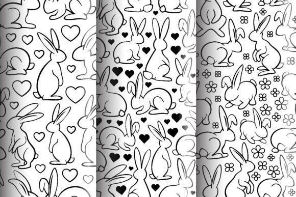 Adorable Bunnies Seamless Patterns