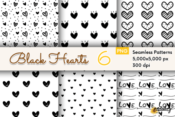 Black Heart Patterns Set: A Creative Resource for Designers and Enthusiasts