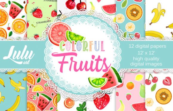 Colorful Fruits Patterns Freebie: A Creative Resource for Design Enthusiasts