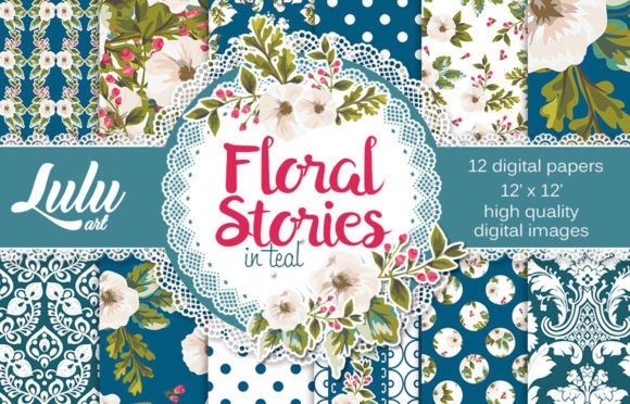Floral Stories in Teal Patterns: A Modern Design Trend for Creatives