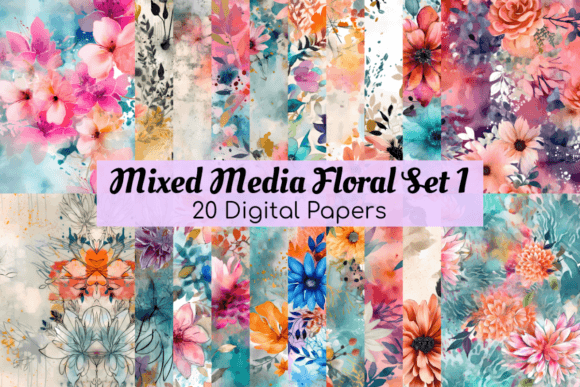 Mixed Media Floral Backgrounds