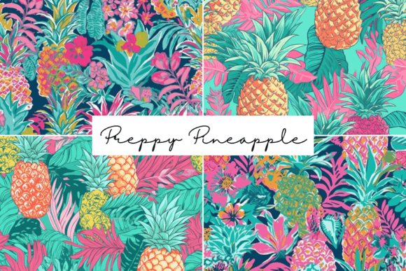 Preppy Pineapple Seamless Patterns: A Tropical Twist on Design