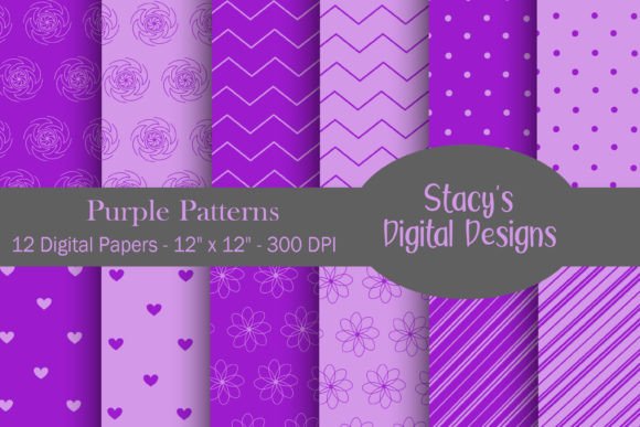 Purple Digital Papers - Purple Patterns