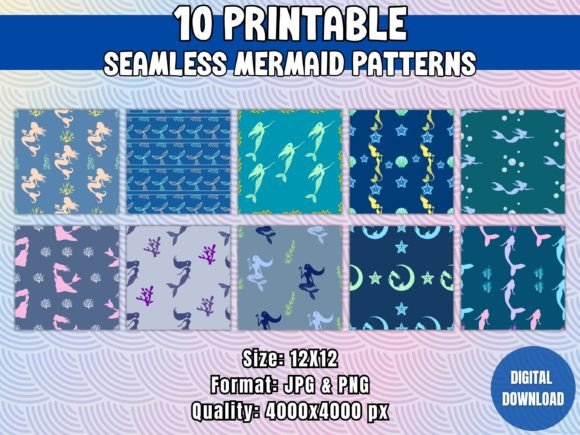 Seamless Mermaid Patterns: A Creative Resource for Modern Designers