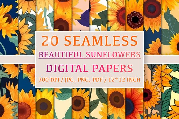 Seamless Sunflower Patterns