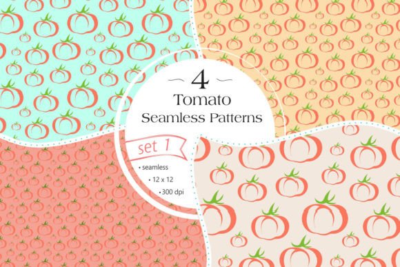 Tomato Seamless Patterns - Set 1: A Versatile Digital Paper Pack for Creative Projects