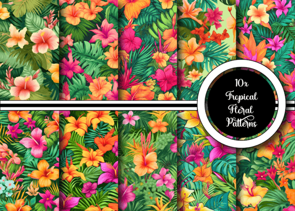 Tropical Floral Patterns Collection