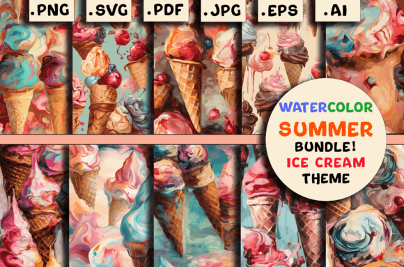 Watercolor Summer Vibes Patterns Bundle: A Comprehensive Overview